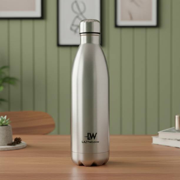 LAZYwindow Double Wall Insulated Thermosteel Bottle | 304 Stainless Steel Water Bottle 1000 ml Stainless Steel Flask