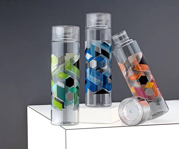 Sentricus PRINTED Round Plastic Drinking Water Bottles 1000 ml Bottle 1000 ml Bottle