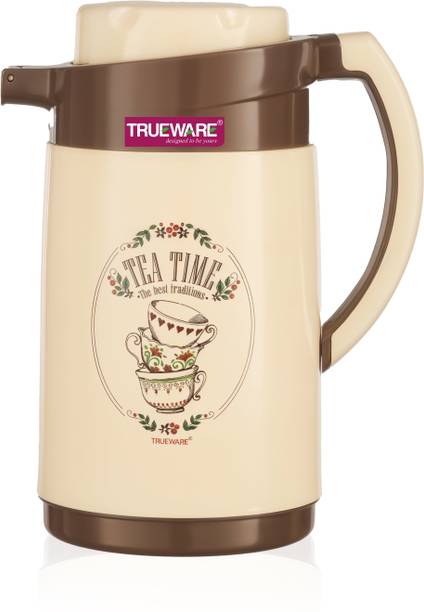Trueware रफ टफ 1200 PP स्टील फ्लास्क 1000 ml फ्लास्क (1, ब्राउन, स्टील, प्लास्टिक का पैक) 1000 ml फ्लास्क