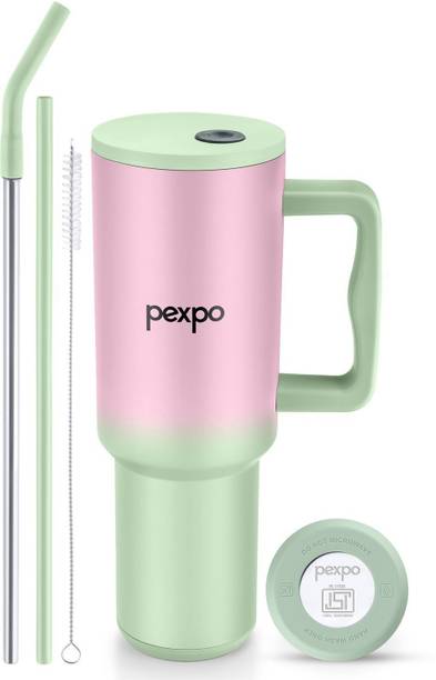 Go24 Sipper water Flask for adults Hot&Cold Insulated Stainless Steel tumbler Stanzy 1200 ml Steel Flask