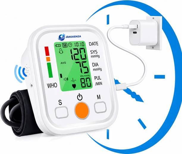 Aroxenza VitalPress-360 Digital Upper Arm Blood Pressure Monitor with LCD Display and Dual Power Support Bp Monitor