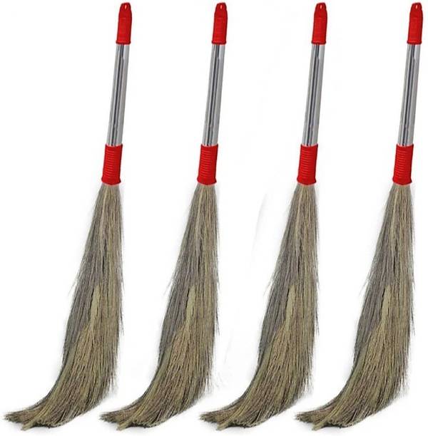 kiran Branded 100% natural Heavy Plastic Pipe/Handle Broom Stick For Floor Cleaning Grass Dry Broom