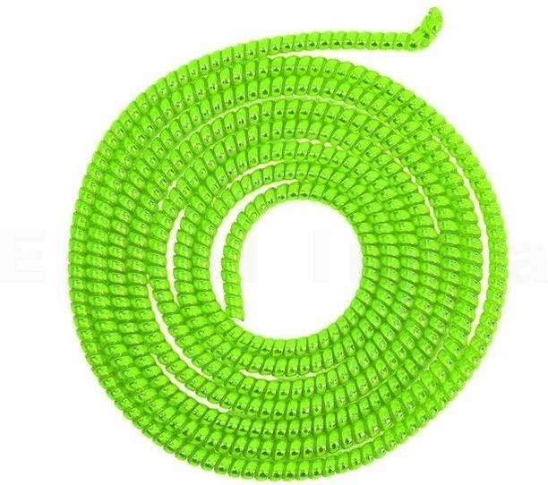 Epaal Spiral Metallic Color (2 Pcs) 1.2 Mtr Each Full Size (Green) USB, Earphone Cable Protector