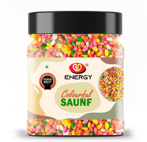 Gd Energy Colourful Coated SAUNF | Colorful Fennel Seed Mouth Freshener | Jar Pack | Fennel Seeds Mouth Freshener