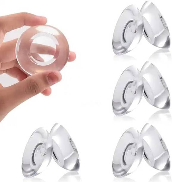 SELLENTRIX Door Knob Wall Protector 6Pcs Transparent Round Silicone Door Handle Bumper for Doorknobs, Headboard, Refrigerator Door, Cabinets Wall Mounted Door Stopper