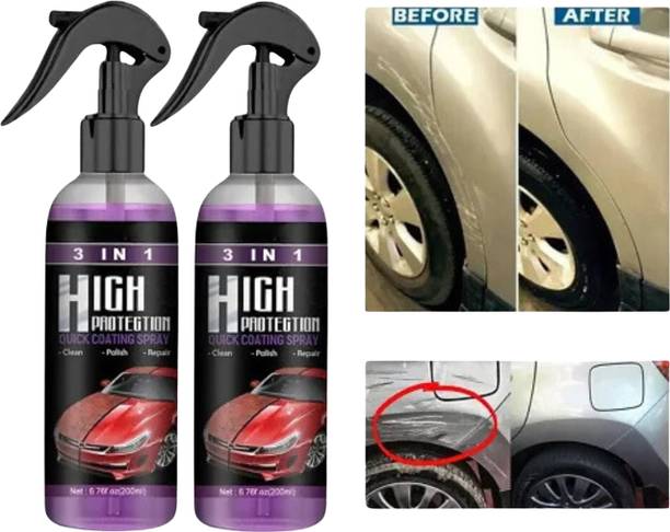 LootZoo Polish Spray Multipurpose 3 In 1 High Protection, Polish & Repair, Set of 2 Vehicle Interior Cleaner