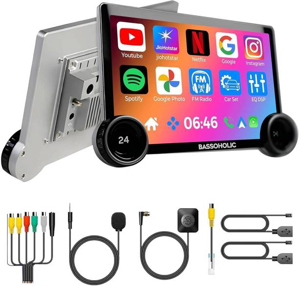 BASSOHOLIC 10.1" 2K Android 13 Car Stereo | 4+64GB | DSP | WiFi | GPS | BT | Dual Knob Car Stereo