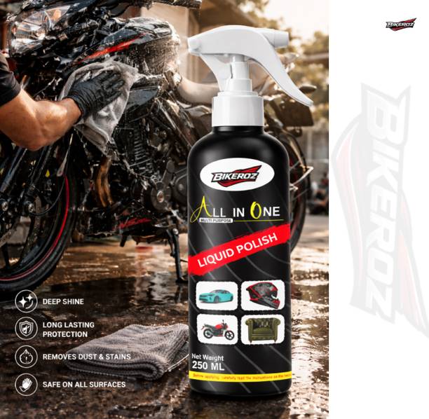 BikerOz Liquid Car Polish for Bumper, Chrome Accent, Dashboard, Exterior, Leather, Metal Parts
