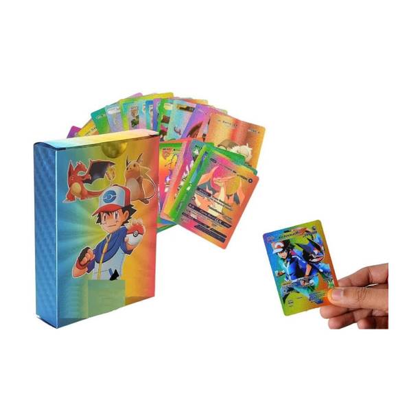 MASHKUR Stationery Rainbow Foil Premium Quality Pokemon Cards(55pcs), MS35.0