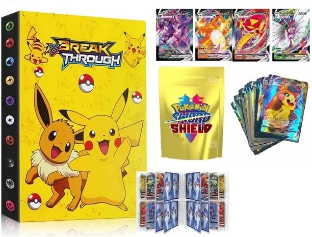 क्रेज़ीबाय Pokemon Card Binder With 120 Space & 50 Sword and Shield 50 Assorted Cards