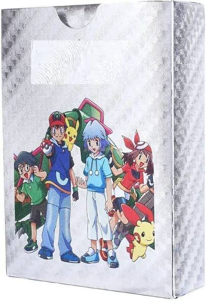 SHUANG YOU 55 PCS Silver Foil Card Assorted Cards TCG Deck Box - V Series Cards Vmax
