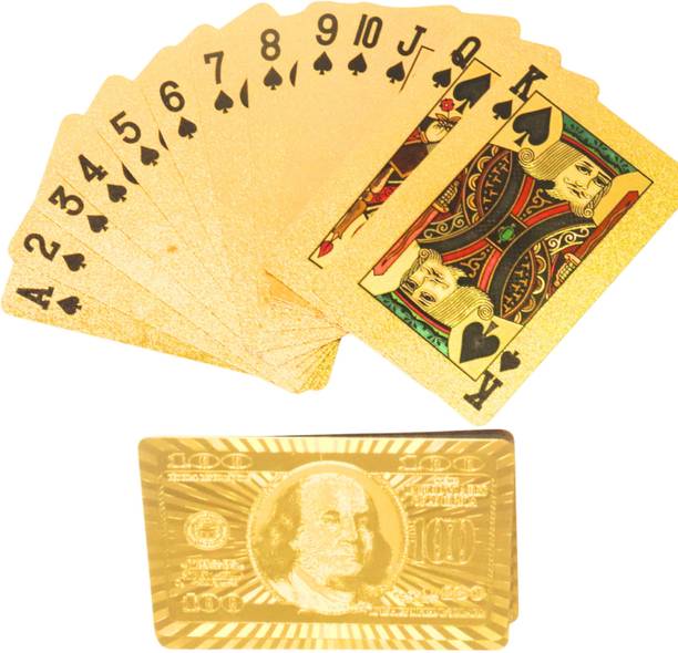 DEALbindaas Gold Plated Plastic Playing Cards, Premium Poker Deck Flexible Waterproof Cards