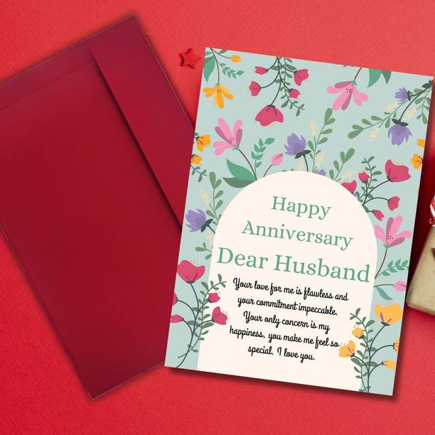AanyaCentric Husband Anniversary Gift 5.8x8.3inches Blank Inside Greeting Card