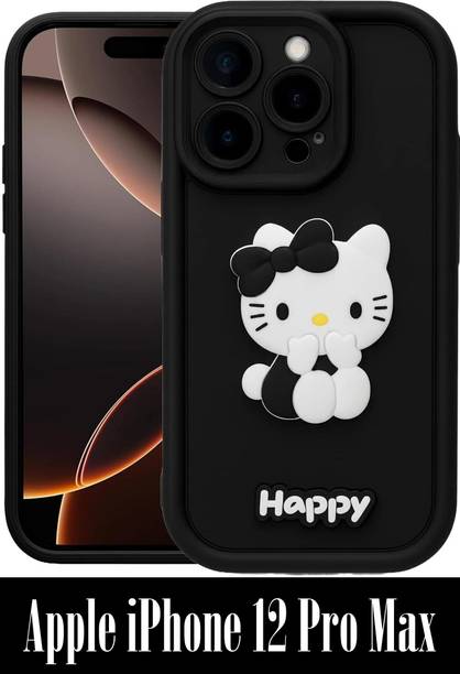rahul Back Cover for Apple iPhone 12 Pro Max | Happy Kitty 3D Cute Cartoon Girlish