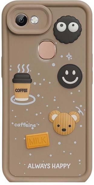 Coverage Back Cover for Vivo 1803 / Vivo_Y81 | Smile Taddy |3D Ball Bear |Milk cake |Coffee Case