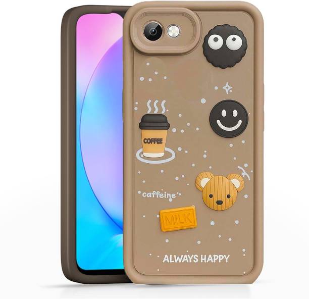 BINTAGE Back Cover for Vivo 1812 / Vivo_Y81i | Smile Taddy |3D Ball Bear |Milk cake |Coffee Case