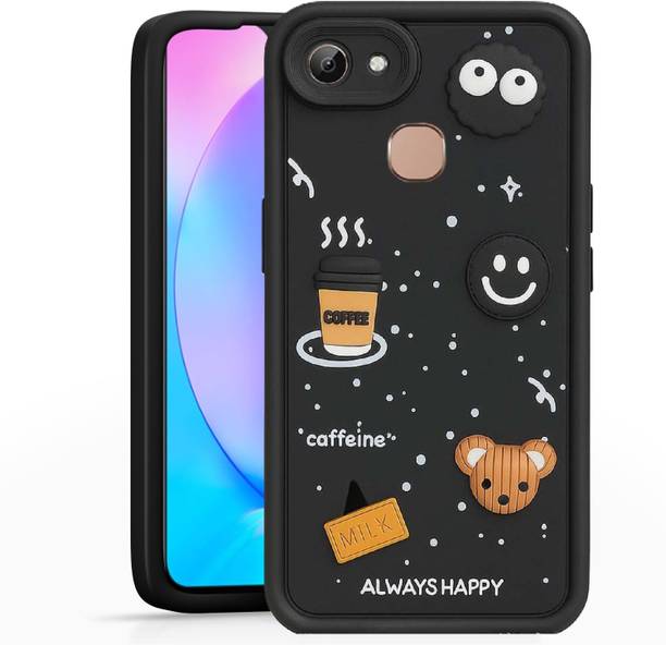 BINTAGE Back Cover for Vivo 1803 / Vivo_Y81 | Smile Taddy |3D Ball Bear |Milk cake |Coffee Case