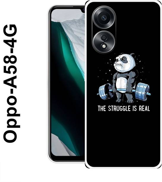 MASURA Back Cover for OPPO A58 4G, Struggle, Panda, GYM, Bear, Funky, 537