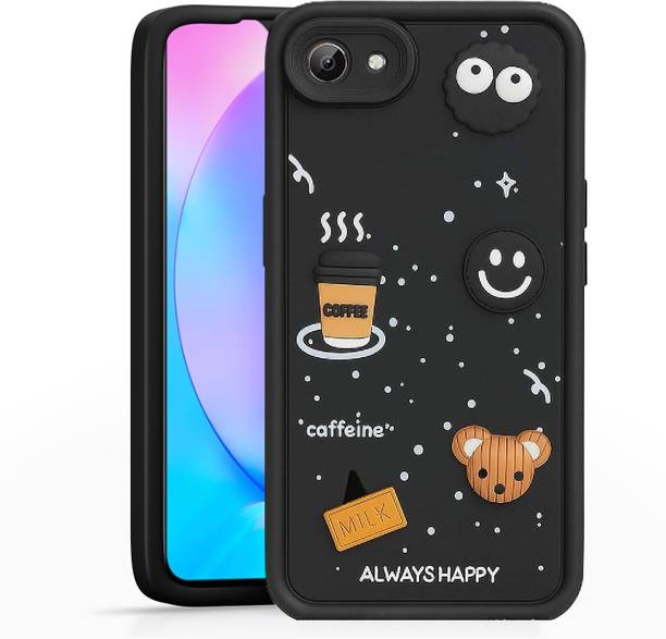 BINTAGE Back Cover for Vivo 1812 / Vivo_Y81i | Smile Taddy |3D Ball Bear |Milk cake |Coffee Case