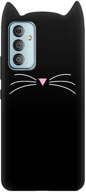 Coverage Back Cover for Samsung Galaxy F13 4G | Soft Rubber Billi Ear Cartoon Girls Cat Back Case