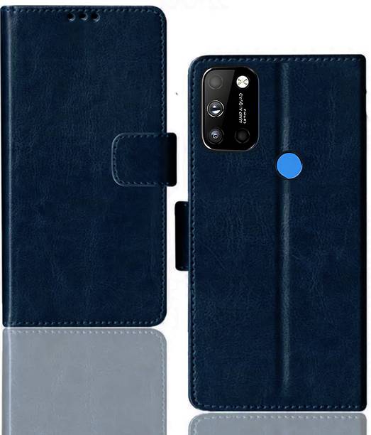 Kalua Mall Flip Cover for LG W41 | LM-K610IM folding cover | Inside TPU with Card Pockets | Wallet Stand | Blue