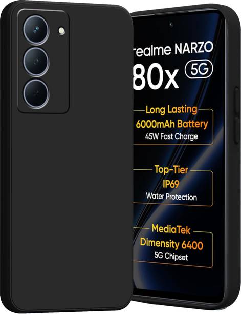 Ascensify Back Cover for Realme Narzo 80x 5G Soft Silicone Shockproof, Flexible, Slim & Protective Case