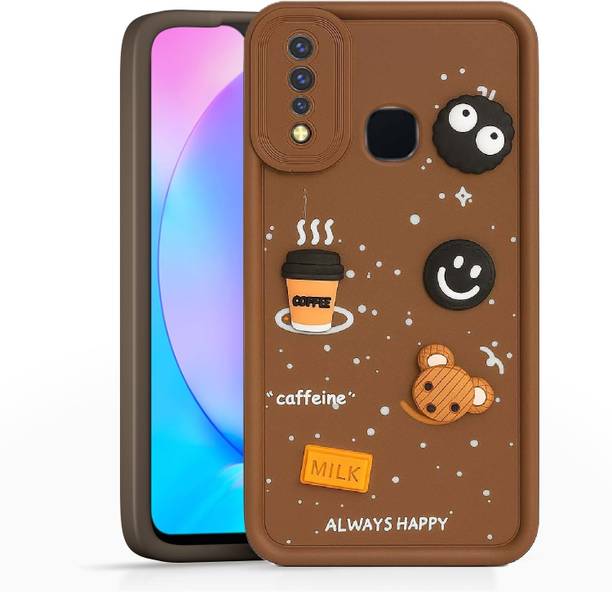 Fastship Back Cover for Vivo 1921 / Vivo_U20 | Smile Taddy |3D Ball Bear |Milk cake |Coffee Case