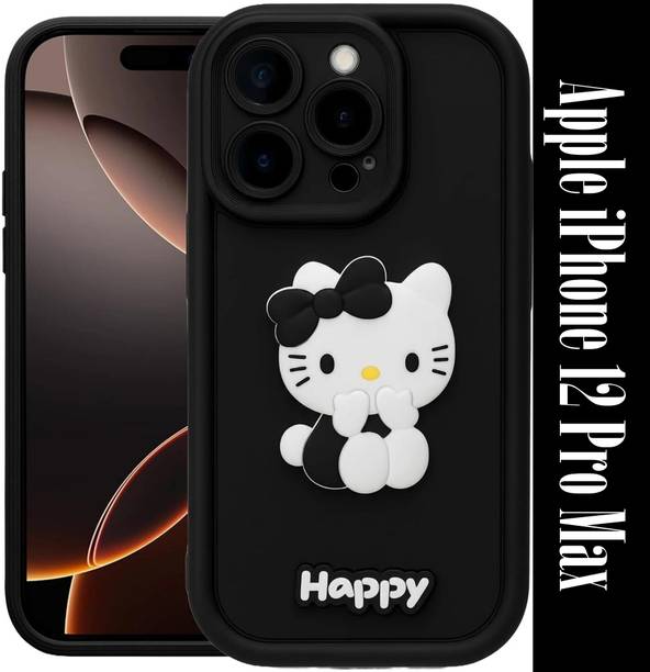 rahul Back Cover for Apple iPhone 12 Pro Max | Happy Kitty 3D Cute Cartoon Girlish
