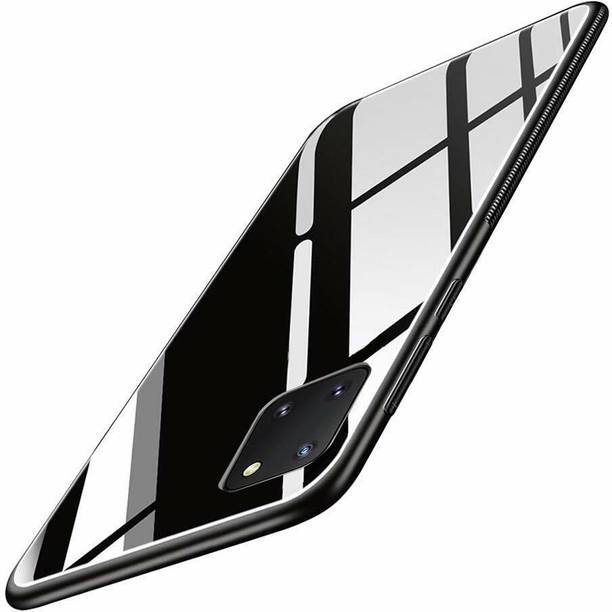 MOBILOVE Back Cover for Samsung Galaxy Note 10 Lite | Luxury Toughened Glass Shockproof Soft Silicone Side Case