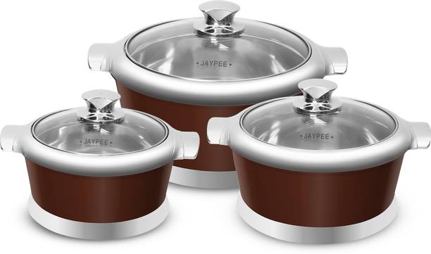 JAYPEE Jazz Food Serving Set for Gifting Food Serve Hotpot Roti Box for Home Dining Pack of 3 Thermoware Casserole Set