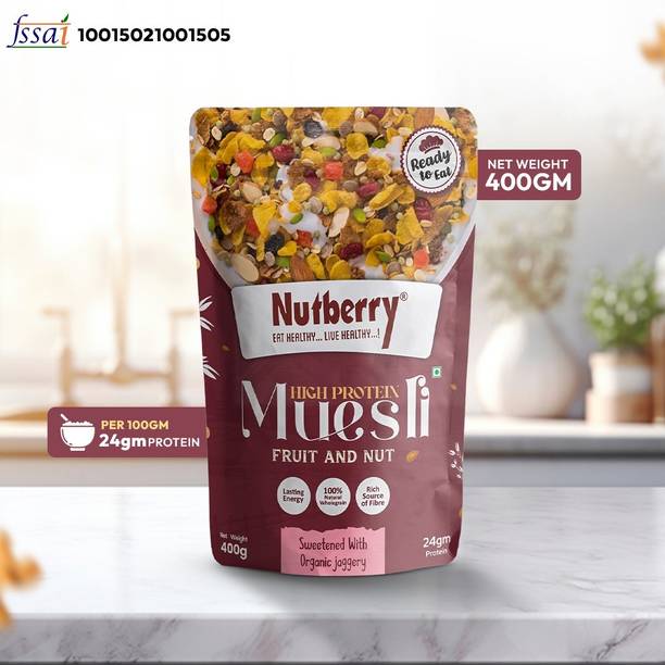 Nutberry by NUTBERRY High Protein Muesli Fruit & Nut 400gm Pouch