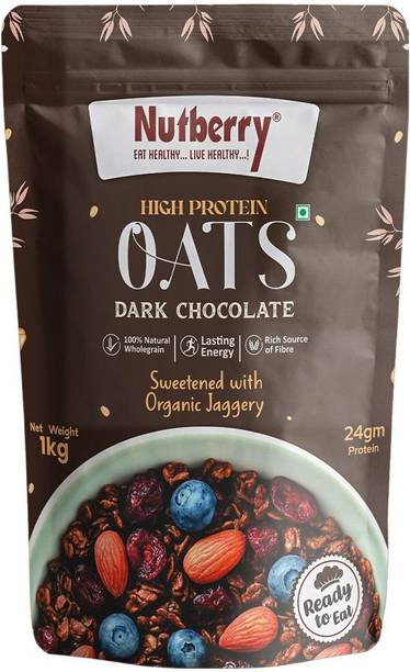 Nutberry by Nutberry High Protein Oats Dark Chocolate 1KG Pouch (1 kg) Pouch