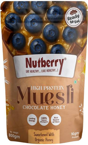 Nutberry by Nutberry High Protein Muesli Chocolate Honey 800gm Pouch (800 g) Pouch