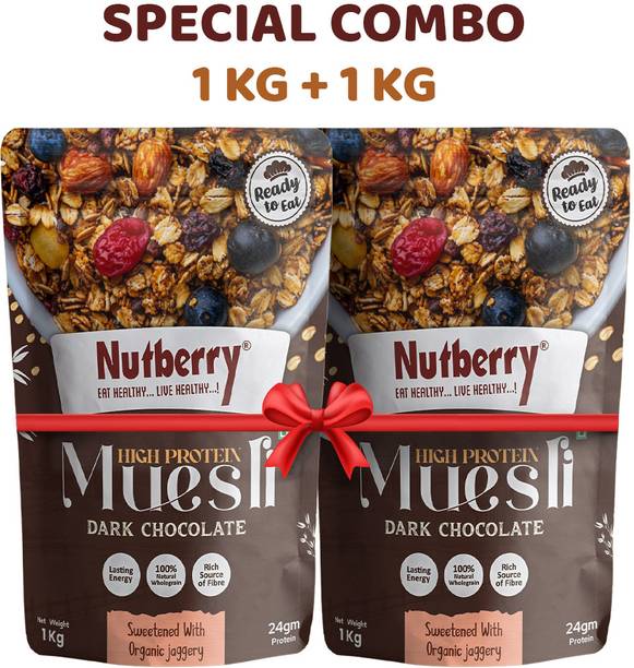 Nutberry High protein Muesli Dark Chocolate 2KG (1KG 2X) Pouch