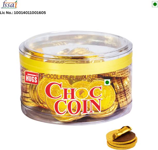 HUGS Chocolate Coins - Gold Coin Chocolate | Tasty Chocolate Gift Pack | Chocolaty Fudge