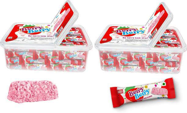 HUGS Berry Berry Strawberry Cereal Bar Container | Crunchy Oat & Strawberry Snack Bar