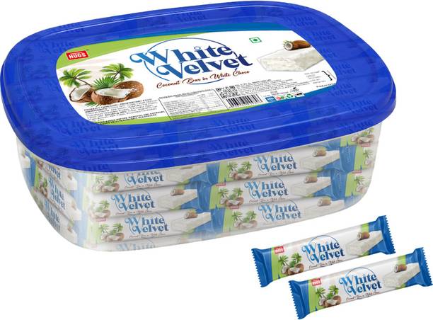HUGS White Velvet Chocolate Container - Chocolate Gift Box | White Chocolate Coconut Bar