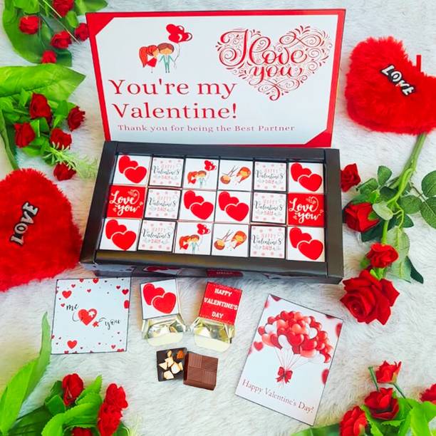 Expelite Valentine Chocolate Gift For Girls 18 Chocolates, Valentines Day Chocolate Gift Box Bars