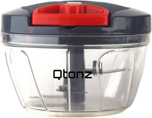 Qtonz हैंडी मिनी चॉपर वेजिटेबल एंड फ्रूट चॉपर 450ml डोरी चॉपर / अनियन चॉपर सब्जी और फल चॉपर