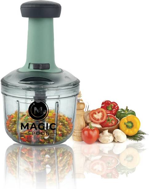 MAGICSPOON Hand Chopper, Push Chopper, Onion Chopper, Vegetable Cutter (4 Blades,900ml) सब्जी और फल