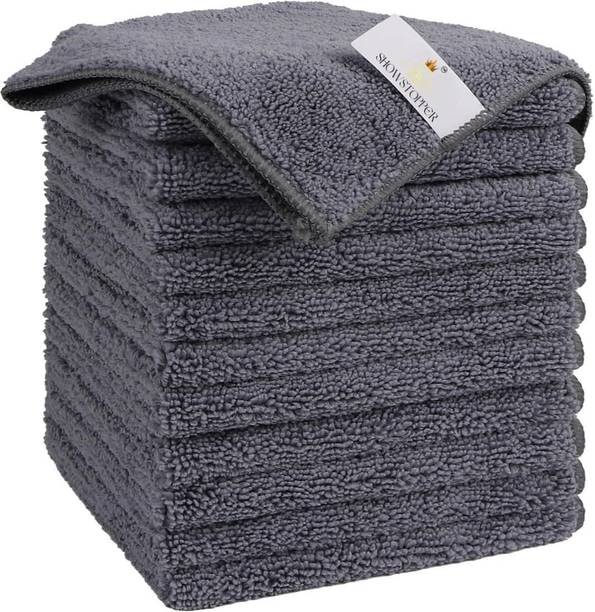 SHOWSTOPPER Reusable & Durable Grey 40X40 CM Wet and Dry Microfiber Cleaning Cloth