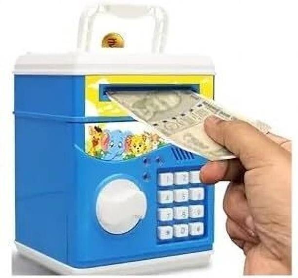 Braintastic ATM Money Locker Piggy Coin Electronics Security Lock & Password Key Toy for Kid Coin Bank