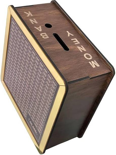 BAGRA Handmade Wooden Piggy Bank Money Bank Coin Box Coin Bank