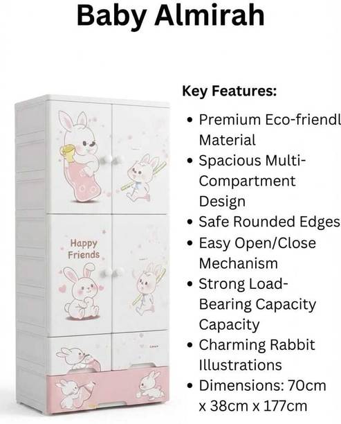 NAVRANGI Rabbit Series PP Collapsible Wardrobe
