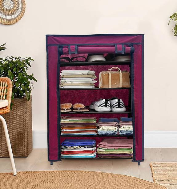 GlowSilk Normal Wardrobe Carbon Steel Collapsible Wardrobe