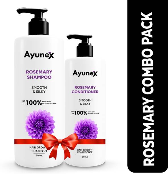 AYUNEX Rosemary Shampoo 500ML & Conditioner 250ML Combo | For Healthy, Nourished Hair & Improved Scalp Circulation