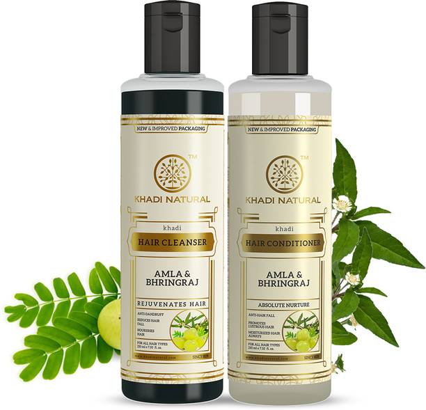 KHADI NATURAL Amla & Bhringraj Hair Shampoo/Cleanser and Hair Conditioner (Combo) (Pack of 2) Price in India