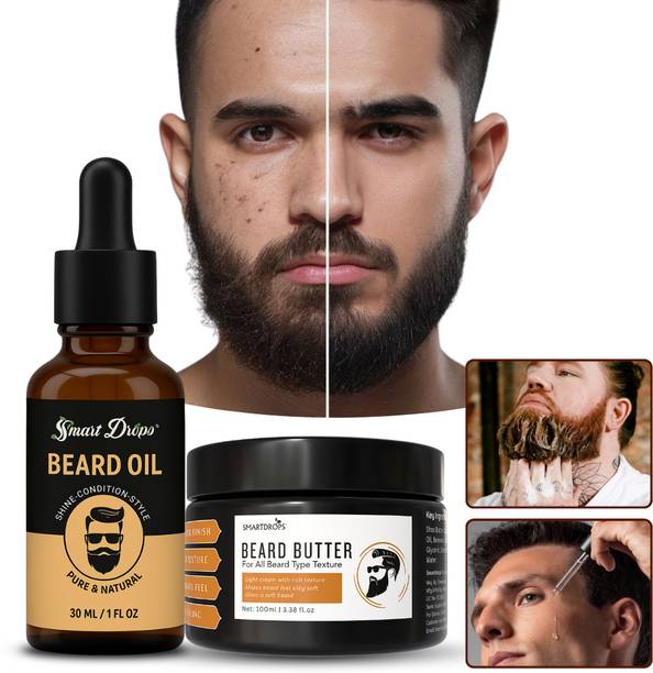 smartdrops Mens Beard Care Duo Beard Oil And Beard Butter Grooming Essentials