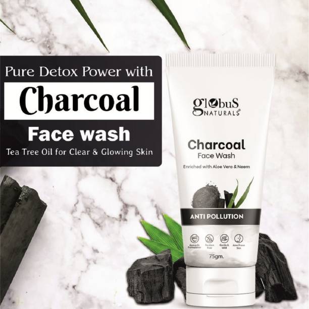 Globus Naturals Anti Pollution & Blackheads Removal Charcoal Face Wash