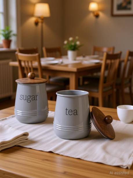 Metallure Iron Tea Coffee & Sugar Container - 1000 ml